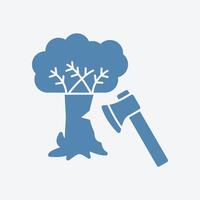 Tree cutting trendy elegant abstract illustration colorful useful design vector