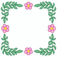 Beautiful floral frame with gradient fill. Copy space. Raster clip art vector
