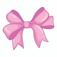 Pink bow icon. Cartoon of pink bow icon for web design isolated on white background vector