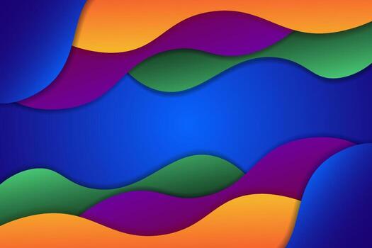 Simple blue and orange geometric business banner design. Creative banner design with wave shape and lines on blue background for template. Simple horizontal banner. Eps10 vector