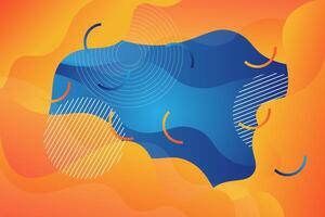 Orange and blue geometric business banner design. Creative banner design with wave and line shape as template. Simple horizontal banner. Eps10 vector