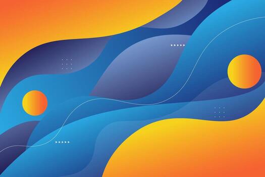 Abstract and realistic orange and blue wave background. Fluid pattern design. Eps10 vector