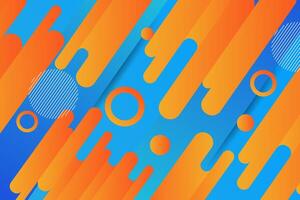 Abstract bright blue gradient illustration background with simple yellow rectangle pattern with 3D look. Dynamic and luxurious design. Eps10 vector