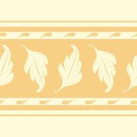 Call of Nature - Autumn is Calling . YELLOW LEAVES Border Seamless Pattern illustration for Fabric Design work. vector