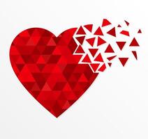 triangle elements red heart vector