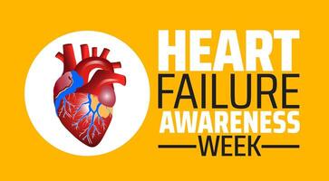 Heart Failure Awareness Week background banner or poster design template. observed every year in February. Holiday concept. vector