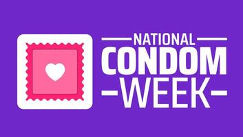 National Condom Week background banner or poster design template. vector