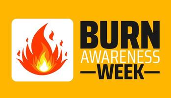 Burn Awareness Week background banner or poster design template. observed every year in February. Holiday concept. vector
