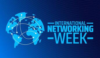 International networking week background banner or poster design template. observed every year in February. Holiday concept. Use to any Template, card, poster, placard, template. vector