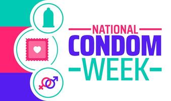 National Condom Week background banner or poster design template. observed every year in February. Holiday concept. Use to any Template, card, poster, placard, template. vector