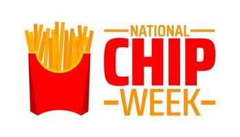 National Chip Week background banner or poster design template. observed every year in February. Holiday concept. Use to any Template, card, poster, placard, template. vector