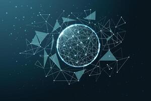 Futuristic Digital Network Sphere with Abstract Connections and Technology Glow vector