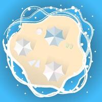 Beach view from above. Summer banner design on sandy beach background. Simple summer beach view. vector