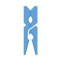 Clothespin Flat Illustration. Clean Icon Design Element on Isolated White Background vector
