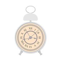 Alarm Clock with Roman Numeral Flat Illustration. Clean Icon Design Element on Isolated White Background vector