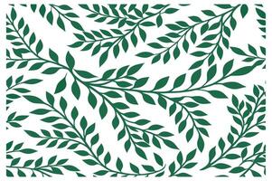 Modern Green Leaf Pattern on White Background vector