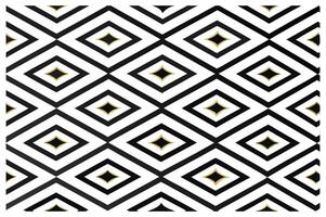 Geometric Pattern with Repeating Shapes in Dark Green and White vector