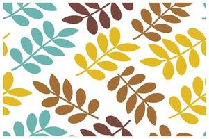 Simple and Chic Stylized Leaf Pattern with Botanical Illustration vector