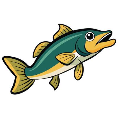 Vibrant Walleye Fish Line Art Design