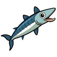Digital Wahoo Fish Drawing in Format vector