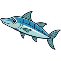 Wahoo Fish Line Drawing in Style vector