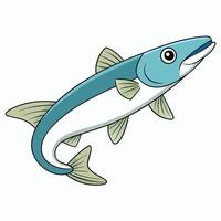 Digital Drawing of Whiting Fish in vector