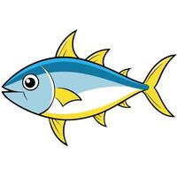 Yellowfin Tuna Fish with Smooth Lines in Style vector