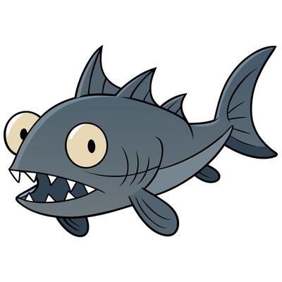 Simple Wolf Fish Design