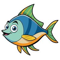 Simple Sunfish Line Art for Web Design vector