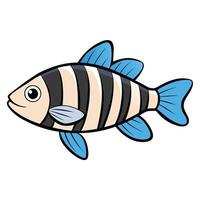Unique Zebra Danio Fish Drawing vector
