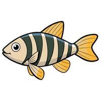 Zebra Danio Fish Artwork in Flat Style vector