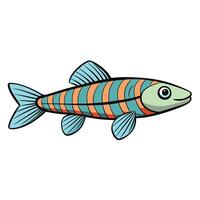 Simple and Elegant Zebra Danio Drawing vector