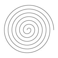 Single thin line spiral. Line in circle form. Thin black spiral symbol. Spiral, swirl, twirl, volute design element with thin lines. vector
