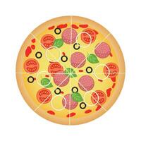 Pizza Design With 8 Pices large Size vector