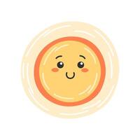 Smiling Yellow Sun with a Cheerful Face vector