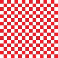 Checkered pattern of red and white squares. vector