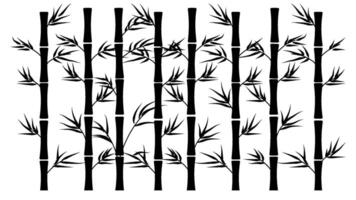 Silhouette of bamboo tree on white background vector