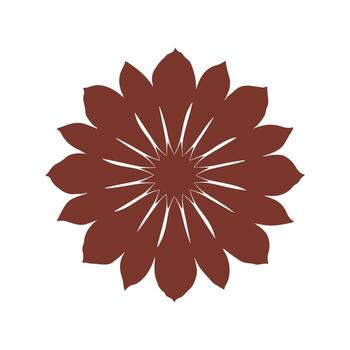Elegant Abstract Flower Design in Rust Color vector
