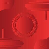 Modern liquid red abstract background. Red circle fluid banner template for social media, web sites. Wavy shapes vector
