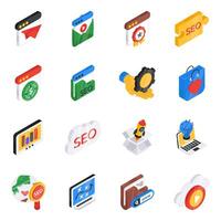 Set of Programming and Development Isometric Icons vector