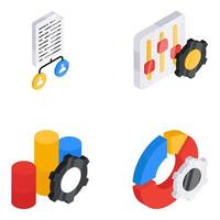 Set of Project Config Flat Icons vector