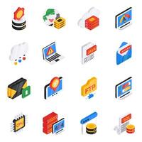 Pack of Big Data Isometric Icon vector