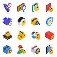Set of Logistic Isometric Icons vector