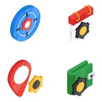 Set of Data Configuration Flat Icons vector