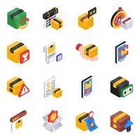 Set of Shipment Isometric Icons vector