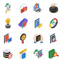 Pack of Big Data And Data Science Isometric Icon vector
