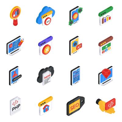 Set of Coding and Development Vectors Icons