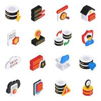 Pack of Data Analytics Isometric Icon vector