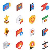 Set of User Interface Isometric Icons vector