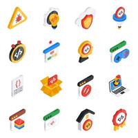 Set of Internet of things Flat Isometric Icons vector
